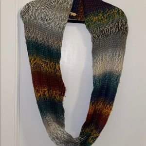Multicolor knit infinity scarf
